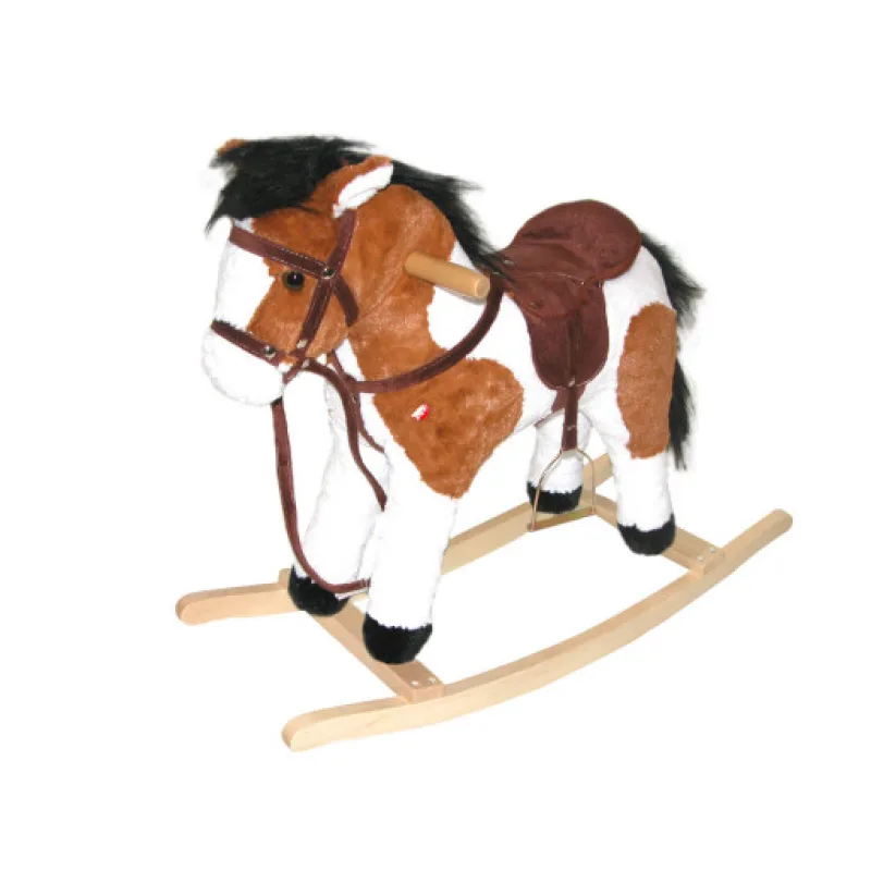 Houpací světle hnědý kůň plyš na baterie s efekty