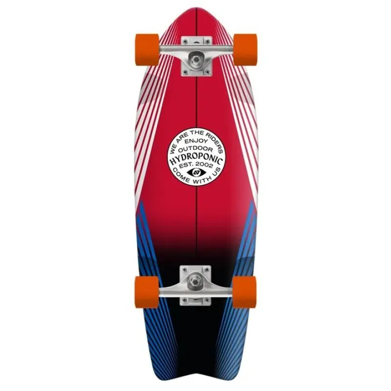 Hydroponic Fish Complete Cruiser Skateboard (28"|Lines Red)
