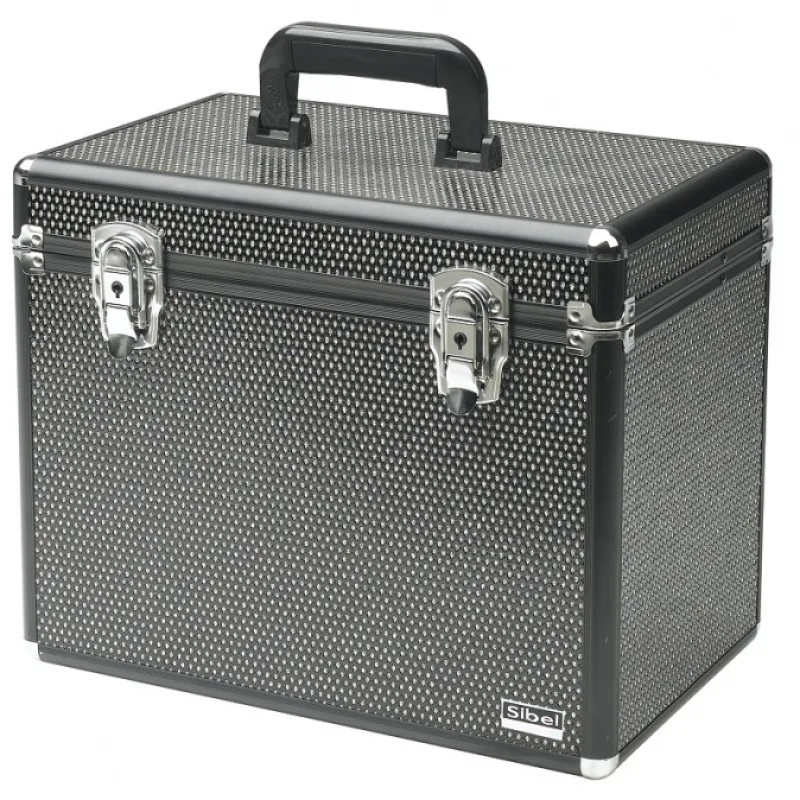 SIBEL 0150591 Kadernícky a kozmetický kufor - čierny s kamienkami