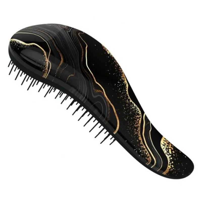 DTANGLER Rozčesávacia kefa na vlasy s rukoväťou - Black DeLuxe