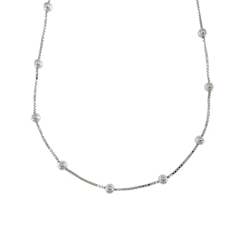 Strieborná retiazka box chain s guľôčkami dĺžka retiazky 50cm