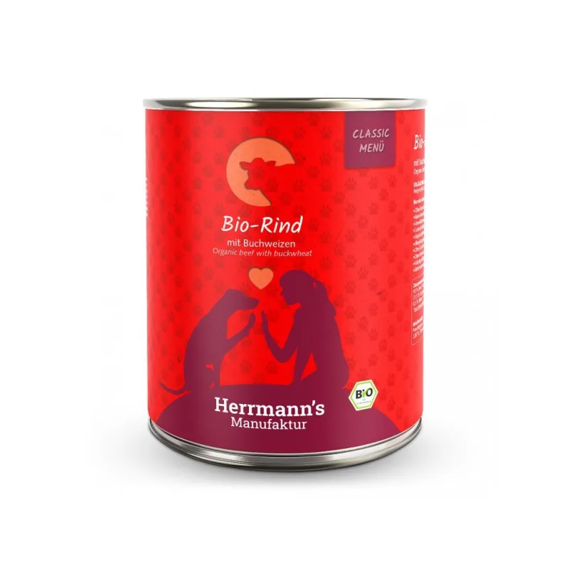 Herrmanns BIO Hovädzie mäso s pohánkou, konzerva 12x 800 g