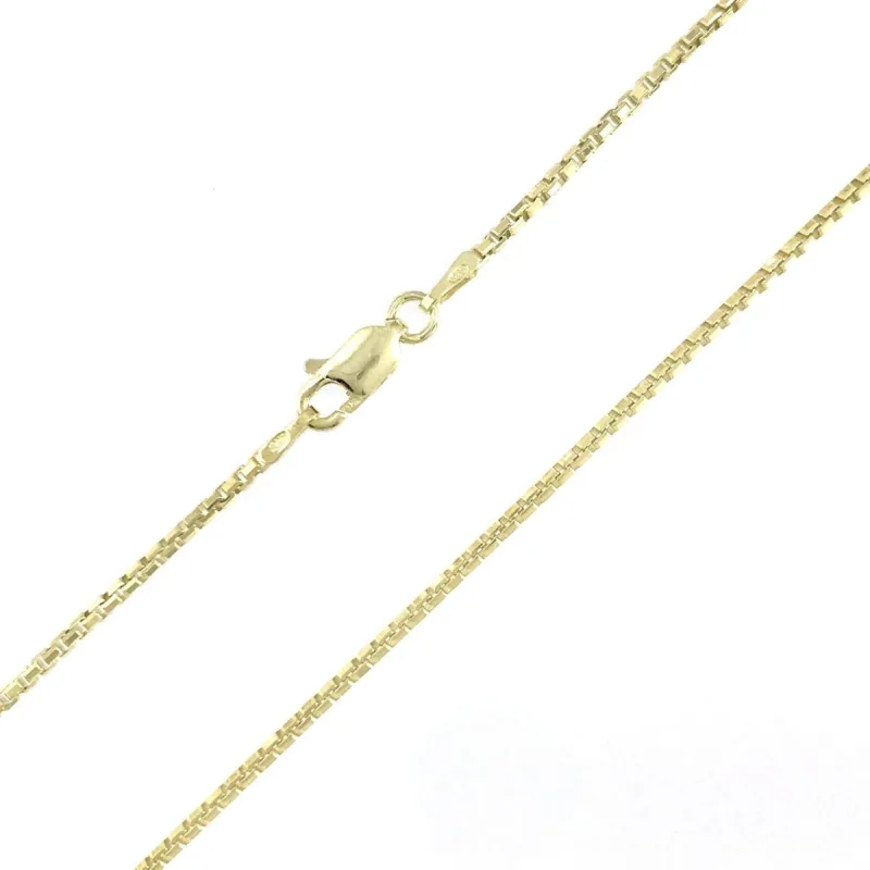 Strieborná pozlátená retiazka box chain dĺžka retiazky 60cm