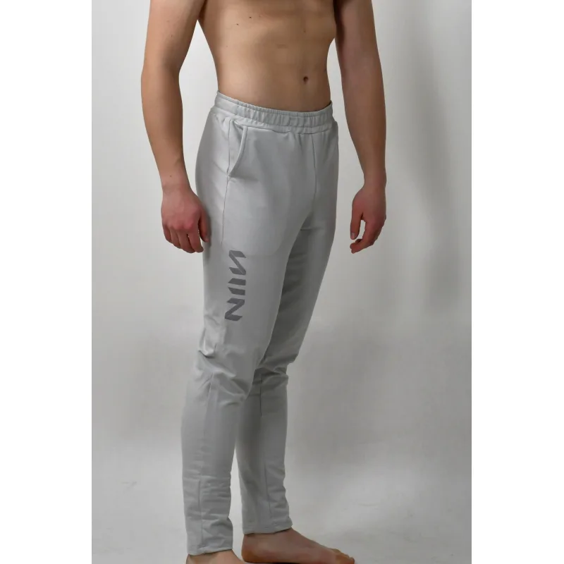 Pánske bavlnené tepláky elastické NIIN pre vysokú postavu - M/L, sivá