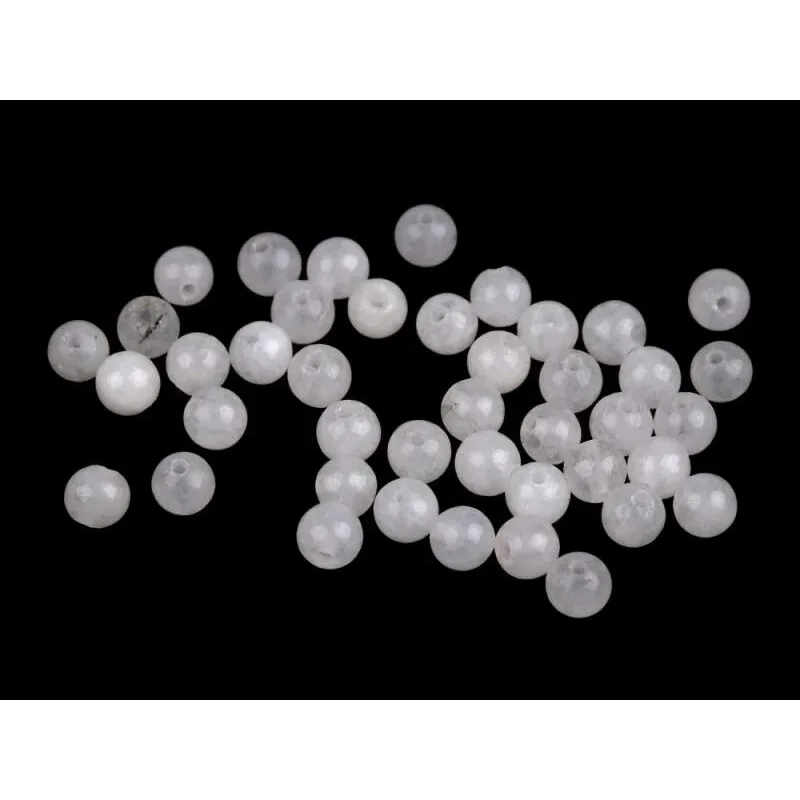 Minerálne korálky Achát biely Ø4 mm - 10 ks