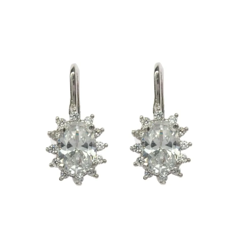 Strieborné náušnice s bielymi zirkónmi