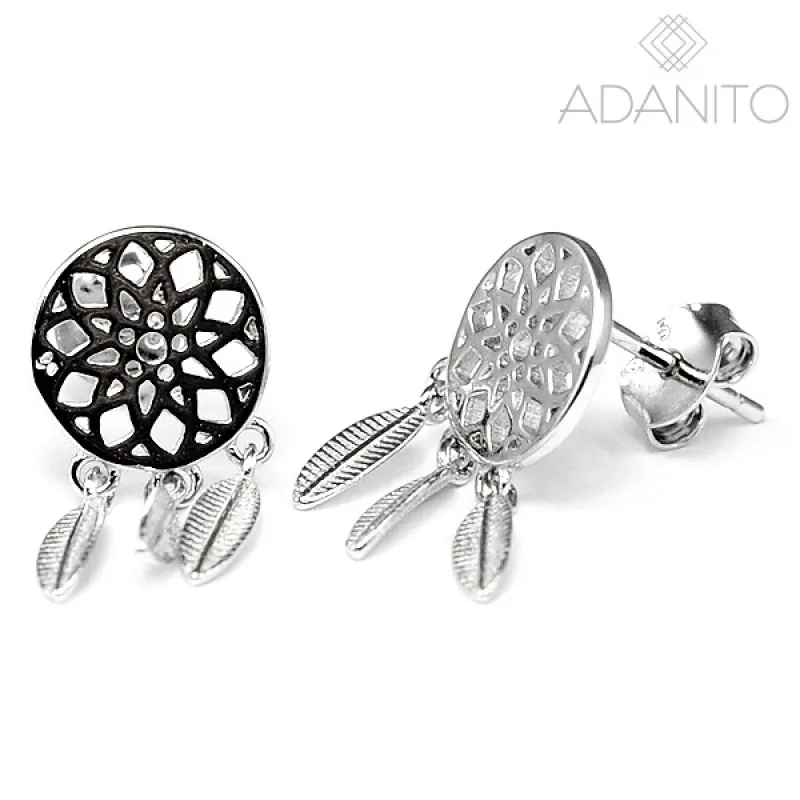 Strieborné náušnice lapač snov BENETO AGUP2128