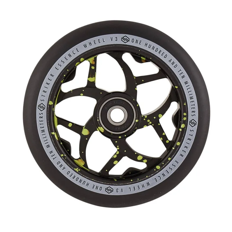 Striker Essence V3 Black 110mm Wheel - Green Splash