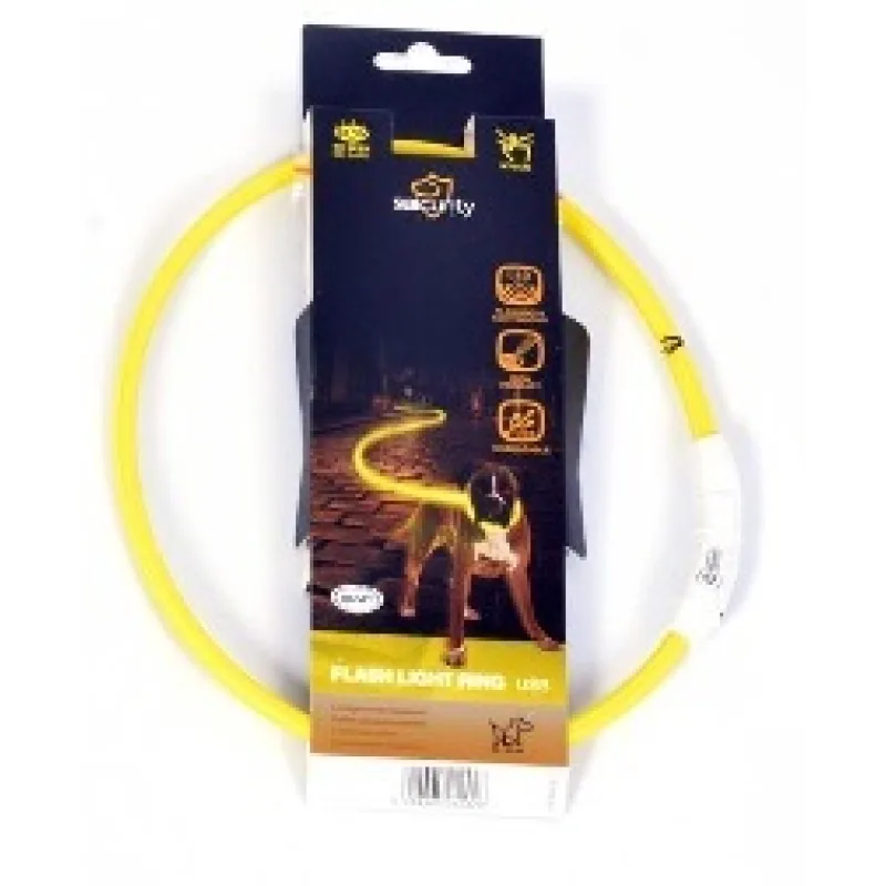 Obojok DUVO+ LED Svietiaci dog žltý nylonový S