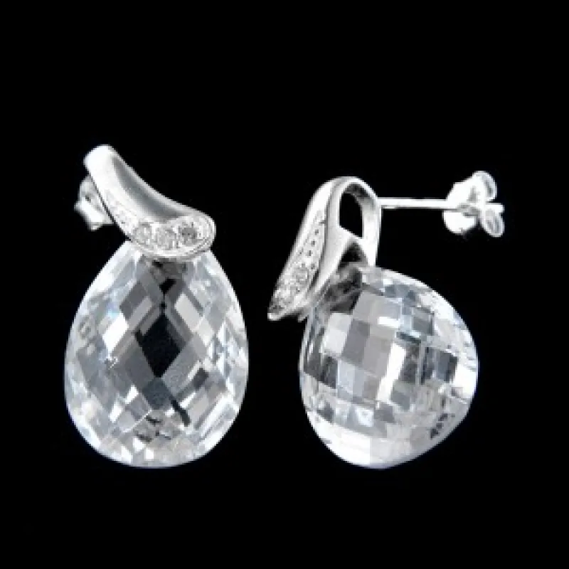 Strieborné náušnice na puzety KA E315