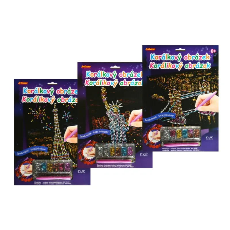 SMT Creatoys Korálkový obrázok dúhový A4 23x32cm 3 druhy