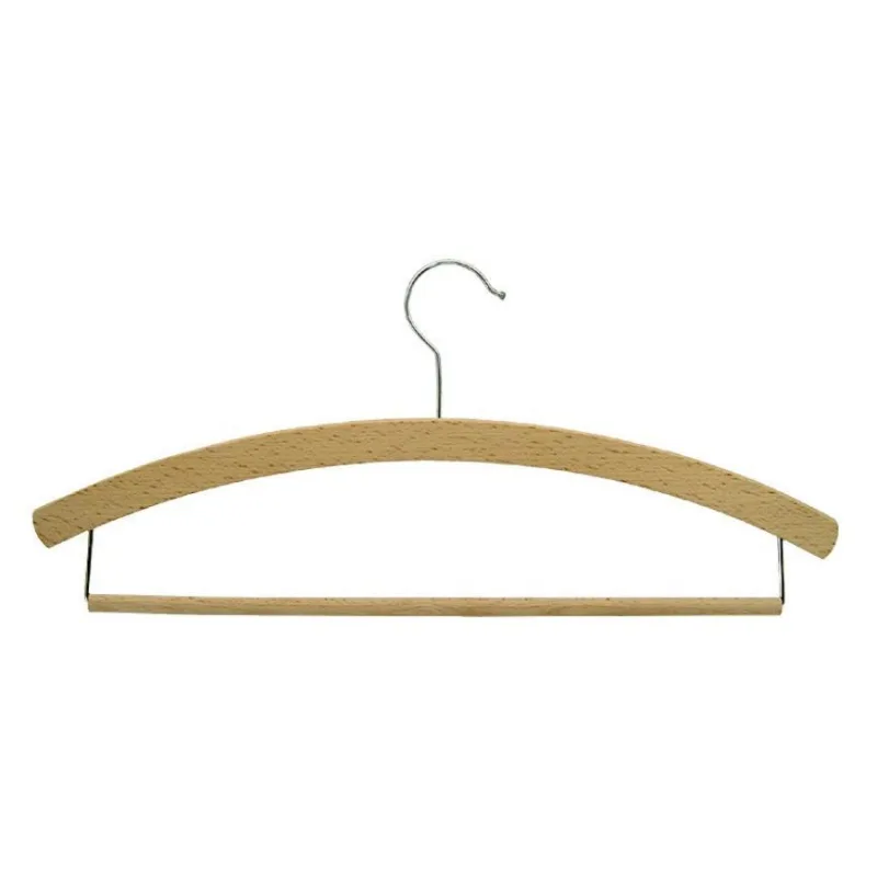 Vešiak, pánsky, bukové drevo, 420x8mm, voskovaný, niklovaný L-hák