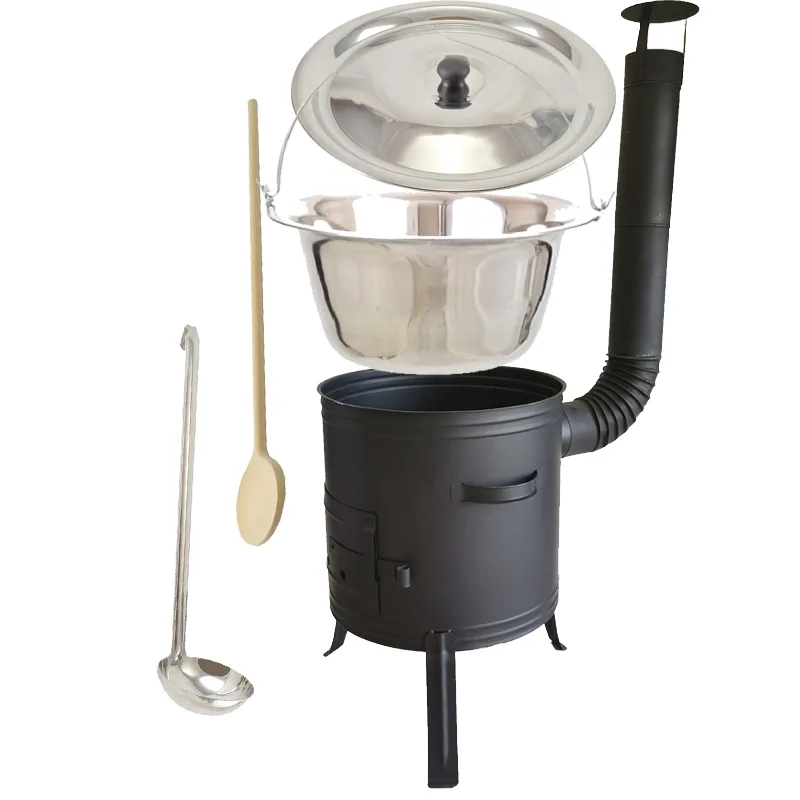 Nerezový kotlík 14L + Ohňovzdorná kotlina