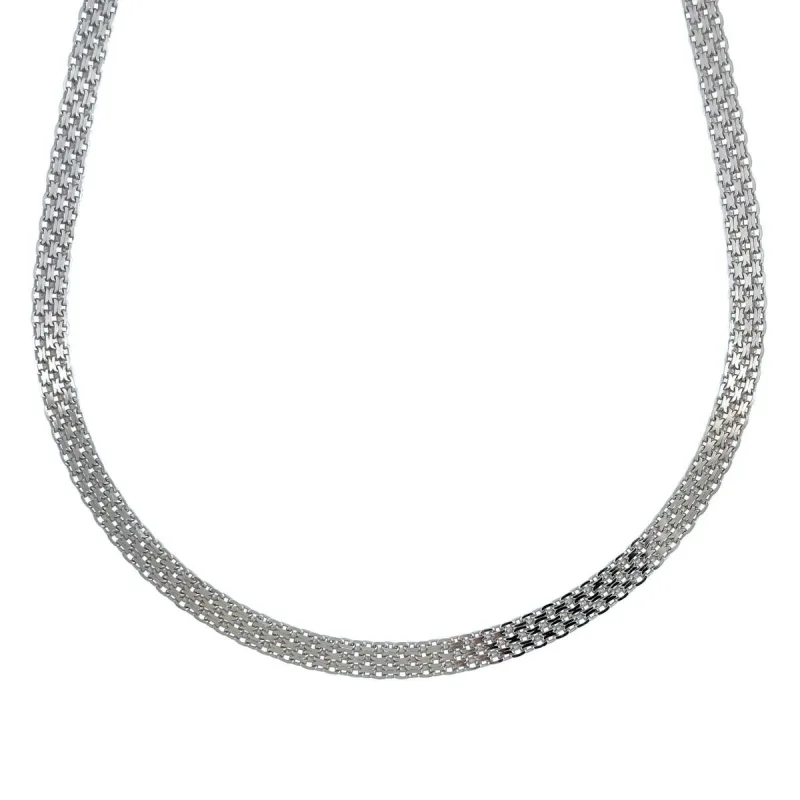 Strieborný náhrdelník bismark štvorradý dĺžka náhrdelníka 45cm