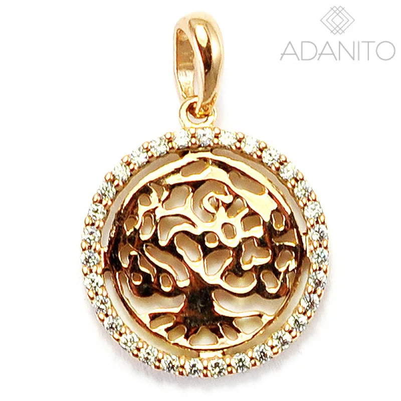 Zlatý prívesok strom života so zirkónmi z ružového zlata ADANITO BRP1021RG