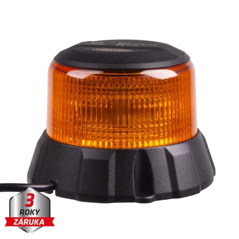 Robustní oranžový LED maják, černý hliník, 48W, ECE R65 wl403fix