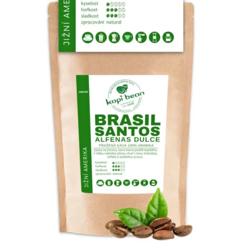 Brasil Santos Arabika 500g, Zpracování Jemně mletá ( domácí presso )