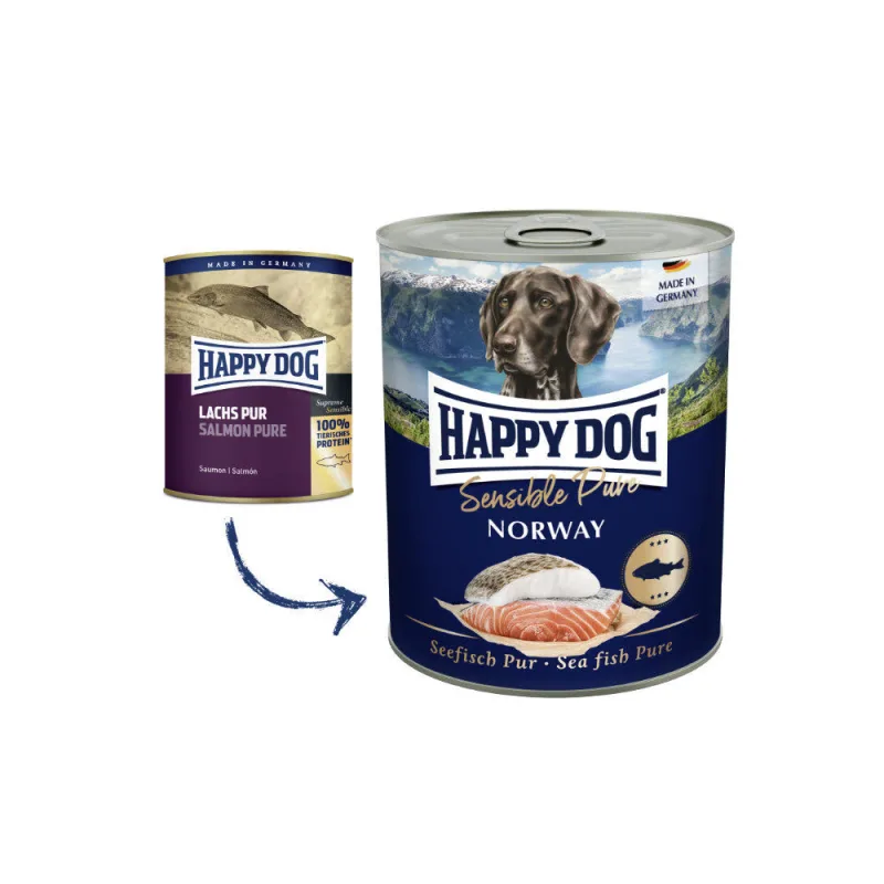 Happy Dog PREMIUM - Fleisch Pur - lososie mäso konzerva 800 g