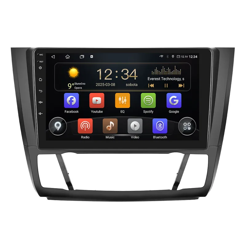 Isudar 2DIN autorádio T75-IEV82 Android, BMW E81 / E82 / E87 / E88 s automatickou klimatizací T75-UN08M/A7295