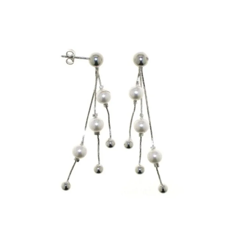 Strieborné náušnice s perlami