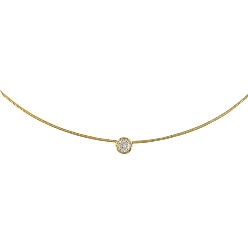 Strieborná pozlátená struna so zirkónom