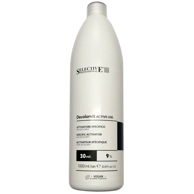 SELECTIVE Professional 9% (30vol) Decolorvit Active Use - emulzný peroxid anti-yellow 1000ml