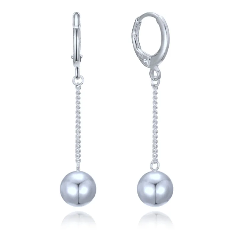 Strieborné visiace náušnice s guľôčkami MINET JMAS0302SE00