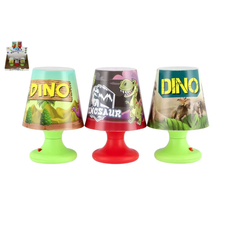 Teddies Mini lampička s dinosaurom na stôl plast 8x11cm na batérie 4 druhy