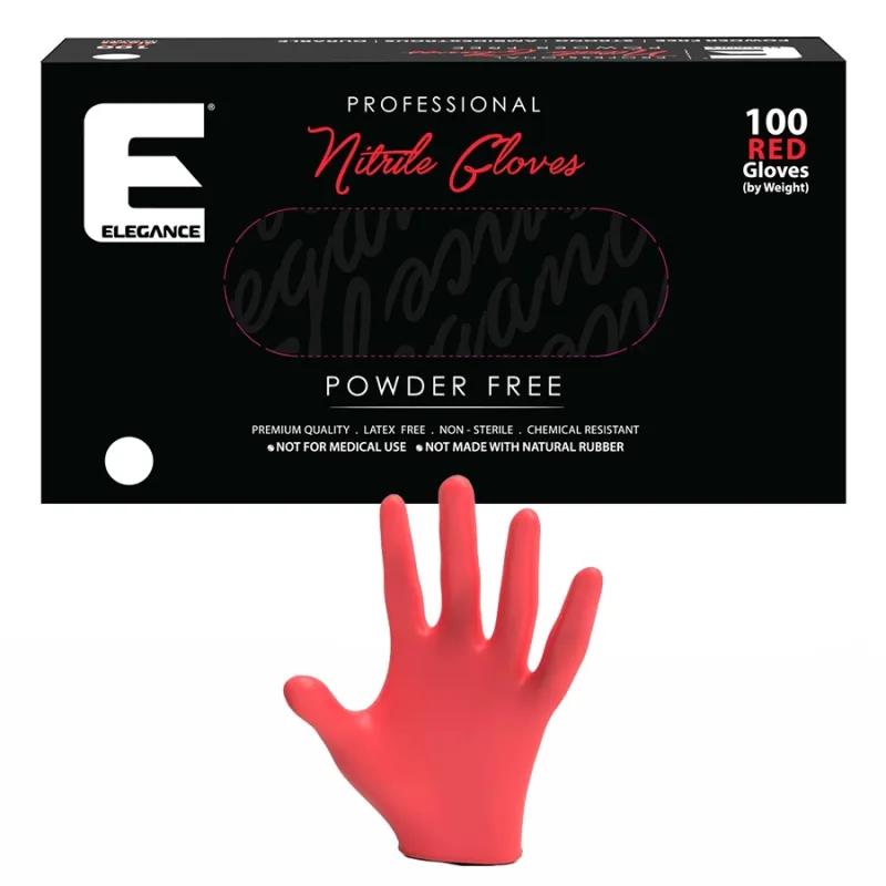 Červené profesionálne nitrilové rukavice ELEGANCE Nitrile gloves M - Red 100ks