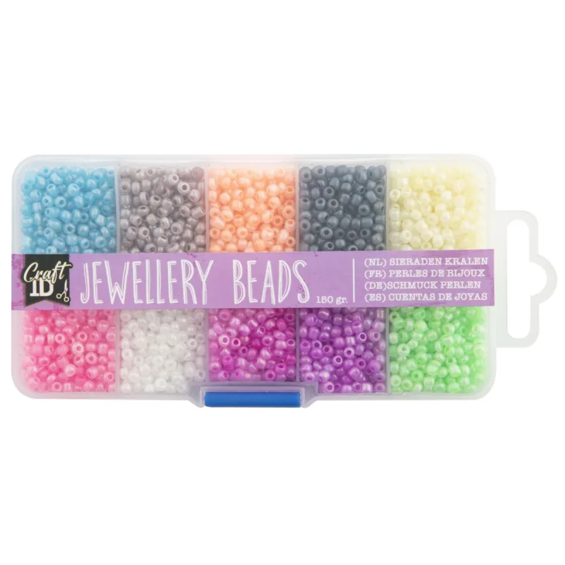 Rappa Sada farebných korálikov 10 druhov v zakladači 150g (10x15g)