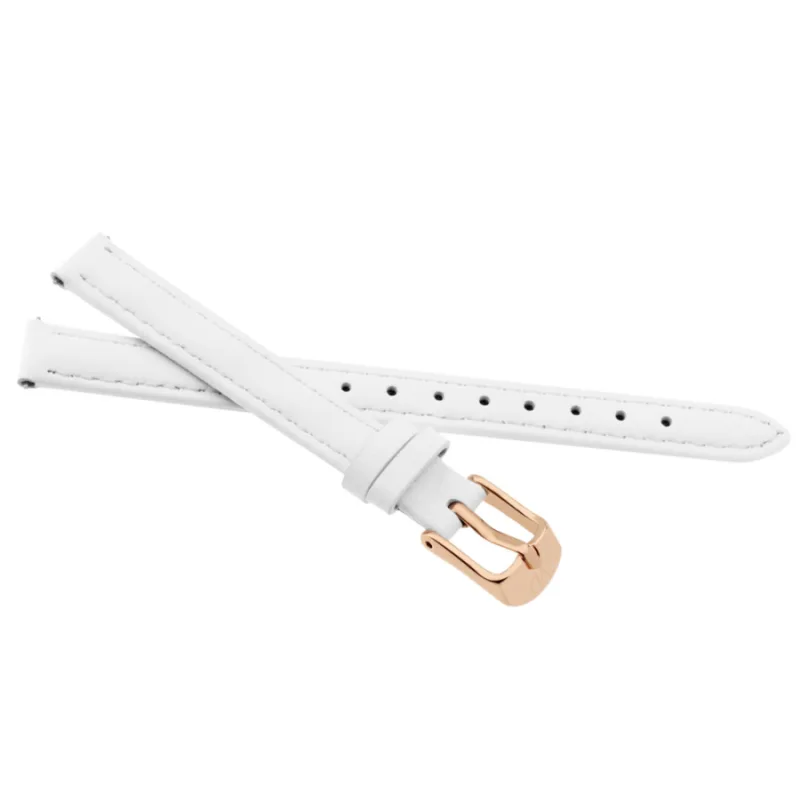 Biely kožený reminok na hodinky 10 mm JVD RJ-TS5R