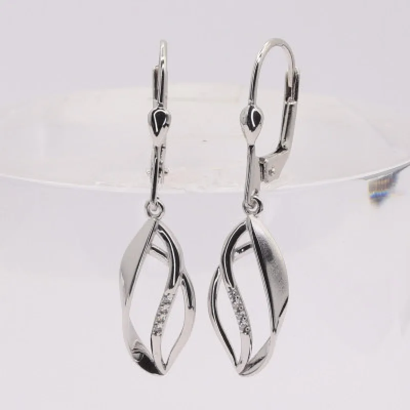 Zlaté visiace náušnice z bieleho zlata KA FK1735W, 2.55 g, 2.55 g