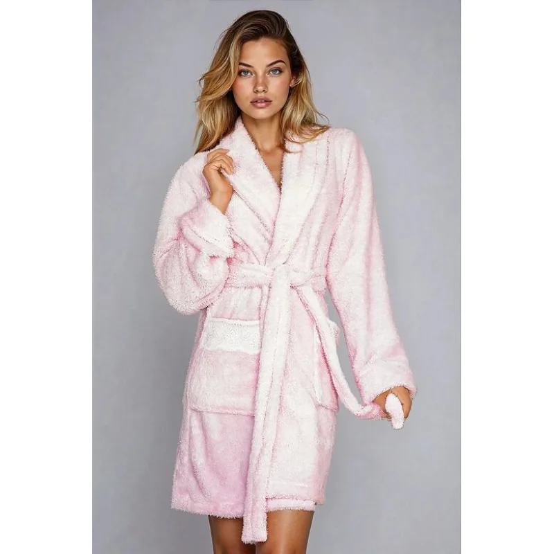 Dámsky hrejivý župan Paleo svetloružový S