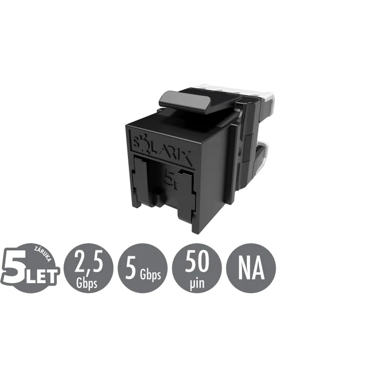 Rychlozařezávací keystone Solarix CAT5E UTP SXKJ-5E-UTP-BK-NA 25286703