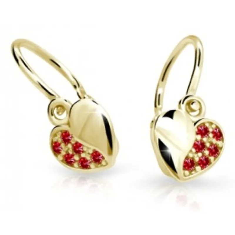 Zlaté detské náušnice srdiečka ADANITO BRC2160-10-40-X-1, 1.03 g