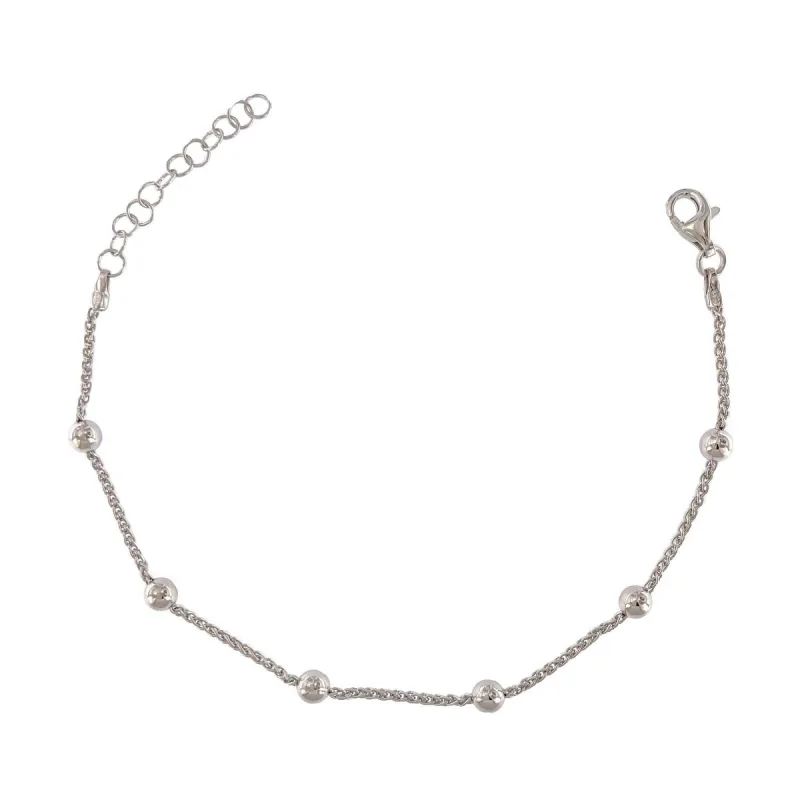 Strieborný náramok spiga s guľôčkami dĺžka náramku 19cm