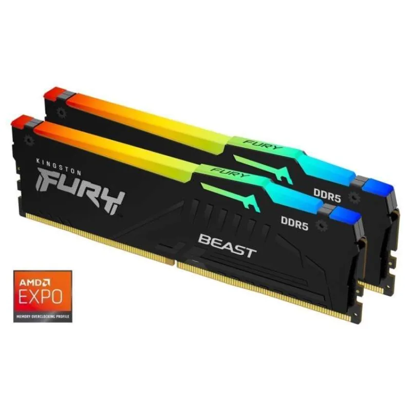KINGSTON 32GB 6000MT/s DDR5 CL36 DIMM (Kit of 2) FURY Beast RGB EXPO (KF560C36BBE2AK2-32)