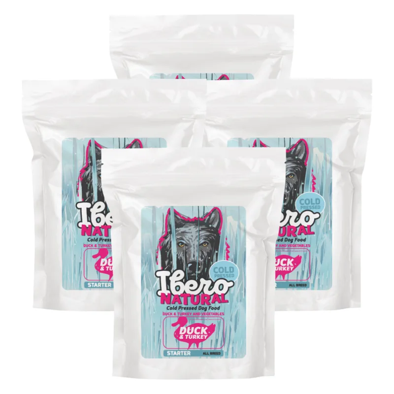IBERO GF Ibero Cold Press Dog Starter All Breed Duck&Turkey - 4x3kg