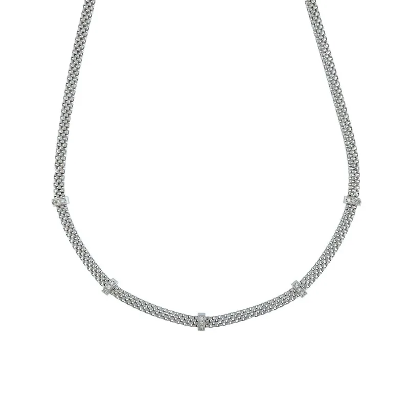 Strieborný náhrdelník tulipano s ozdobami dĺžka náhrdelníka 42cm