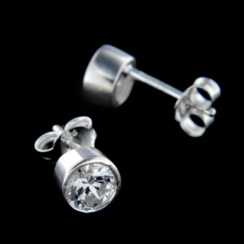 Strieborné náušnice na puzety KA E051