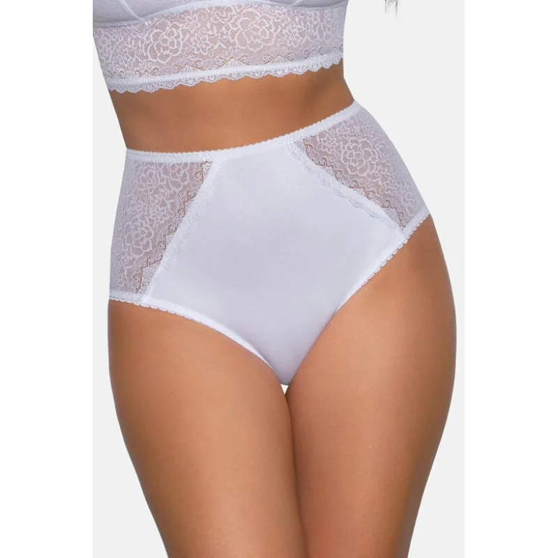 Nohavičky s vysokým pásom 184 biele XXL