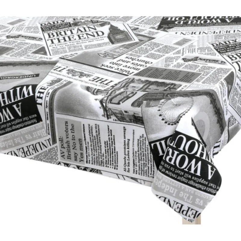 Bellatex Ubrus EMA, Noviny černé - 120x140 cm