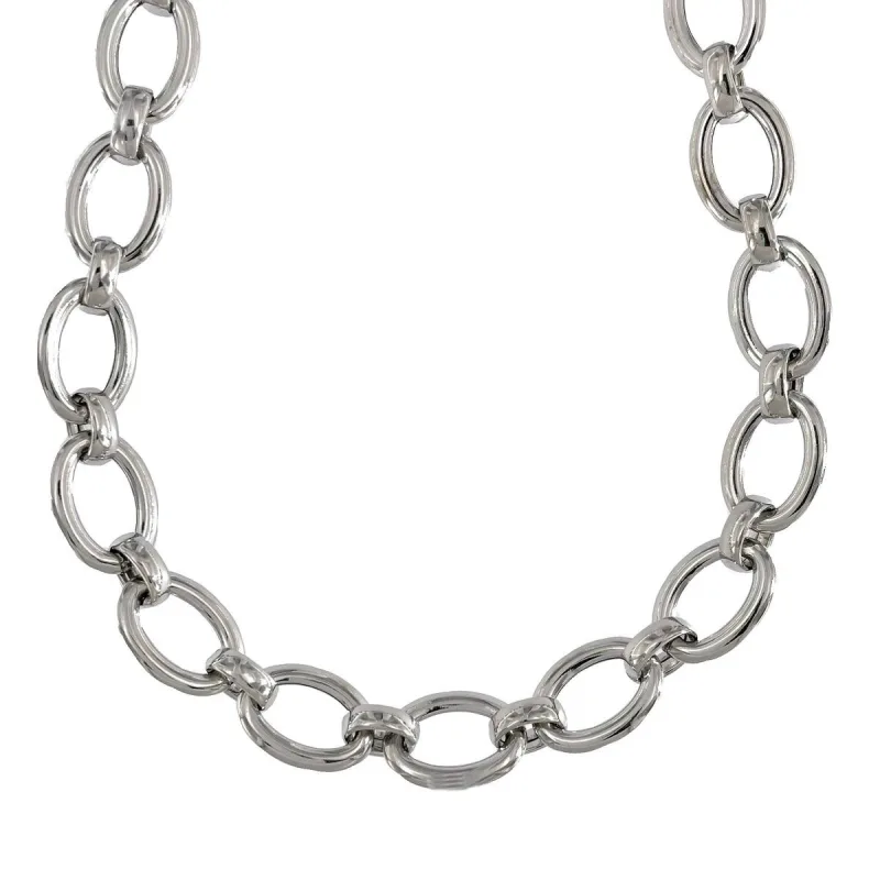 Strieborný náhrdelník ovály dĺžka náhrdelníka 45cm