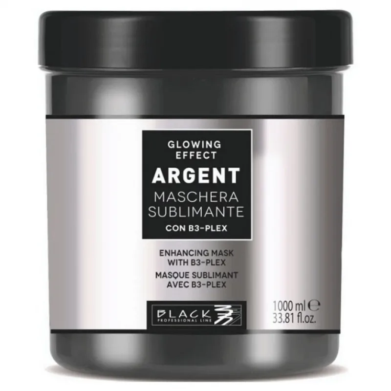 BLACK Argent Glowin Effect Mask 1000ml - rekonštrukčná laminačná maska pre poškodené vlasy