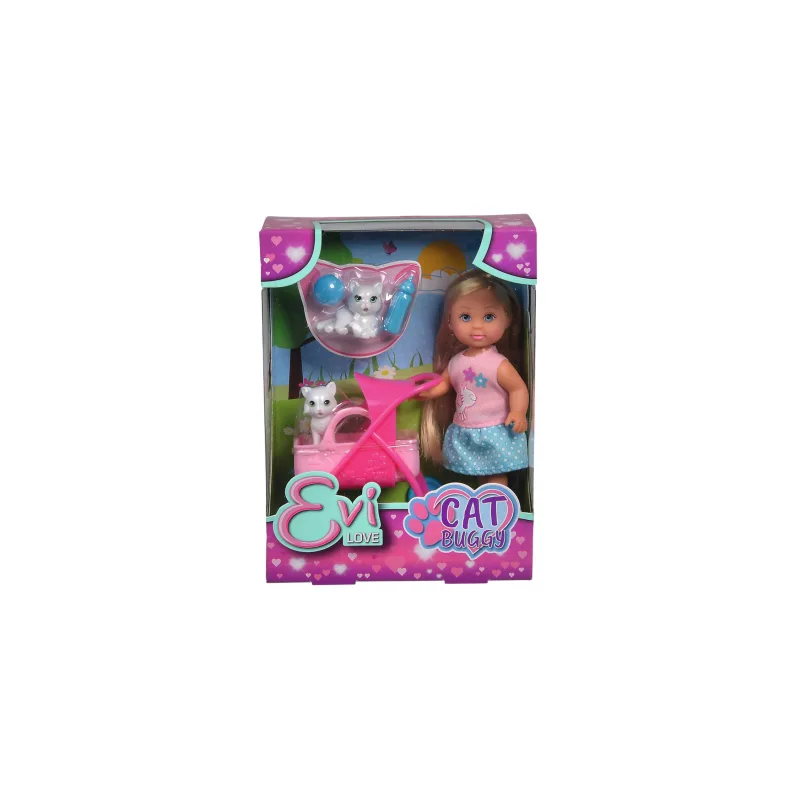 Simba Bábika Simba Evička s kočíkom pre mačky