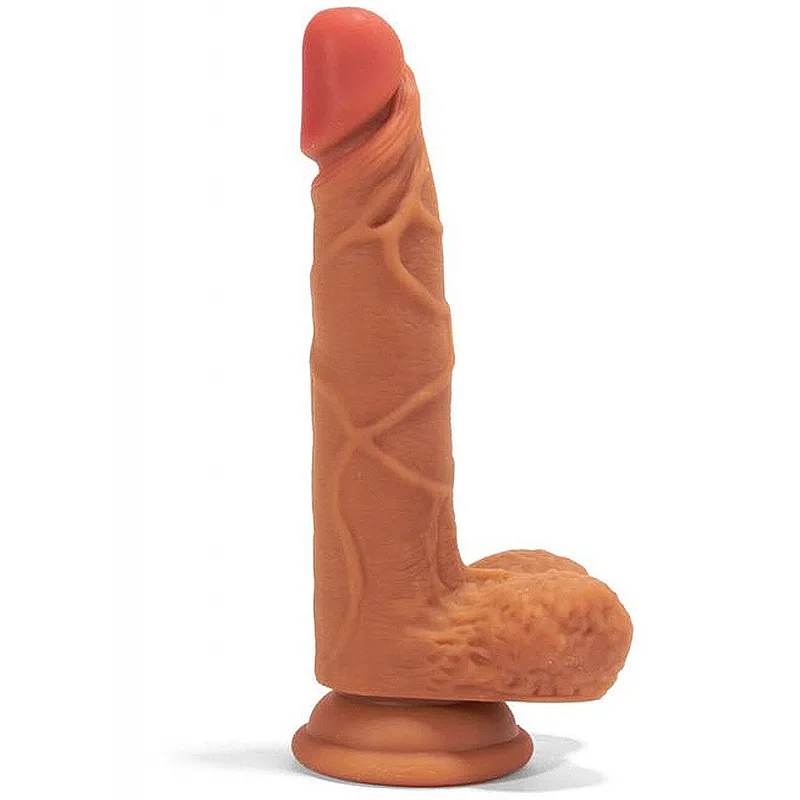 X-MEN Double Layer Silicon Dildo Brown 1 (19cm)