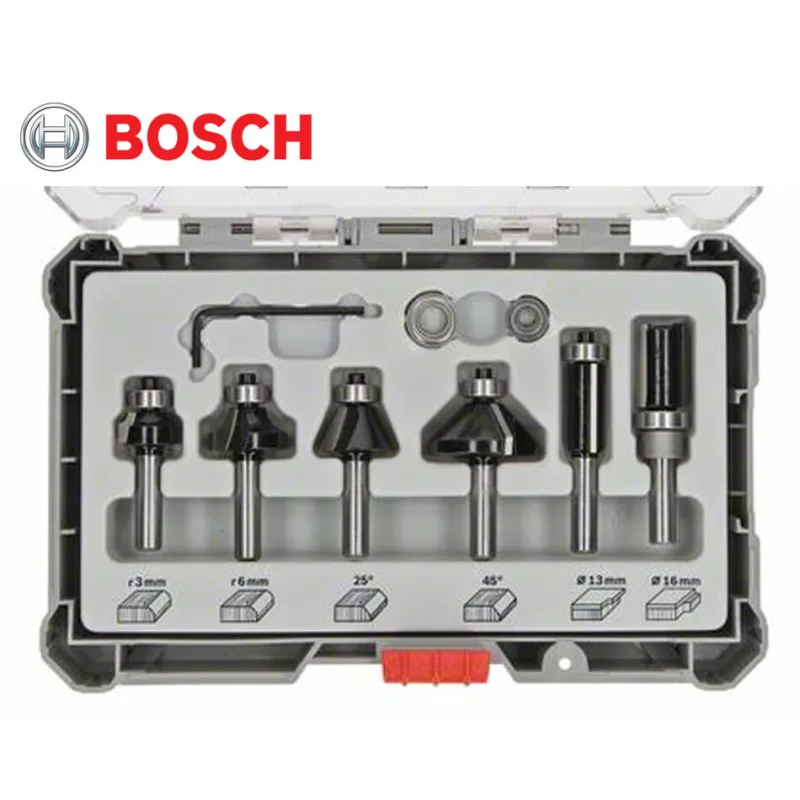 Sada fréz ohraňovacích BOSCH 8 mm stopka, 6 dielna