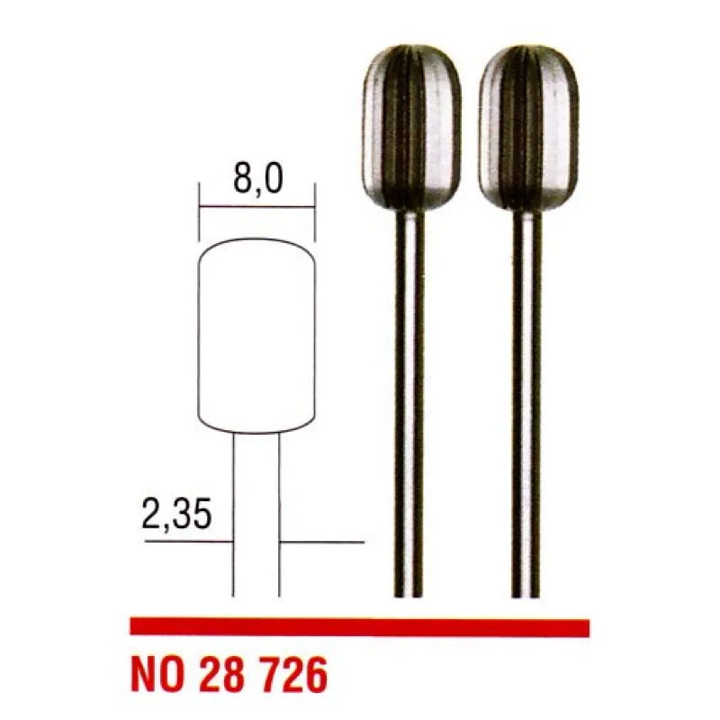 Stopkové frézy zaoblený valec 8.0mm PROXXON 28726