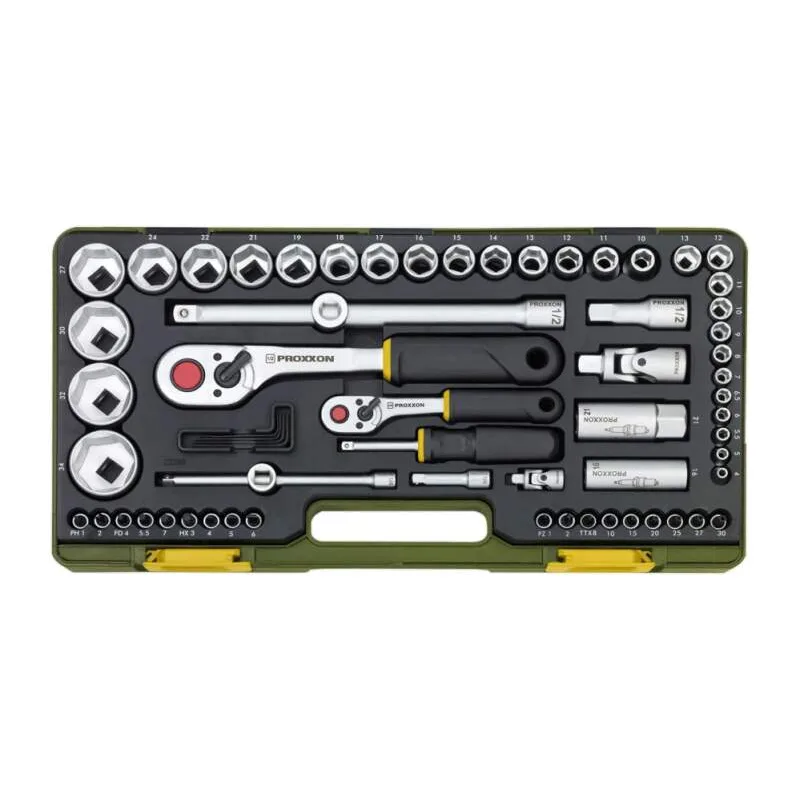 Gola sada PROXXON 65-dielna 1/4" a 1/2" 23286