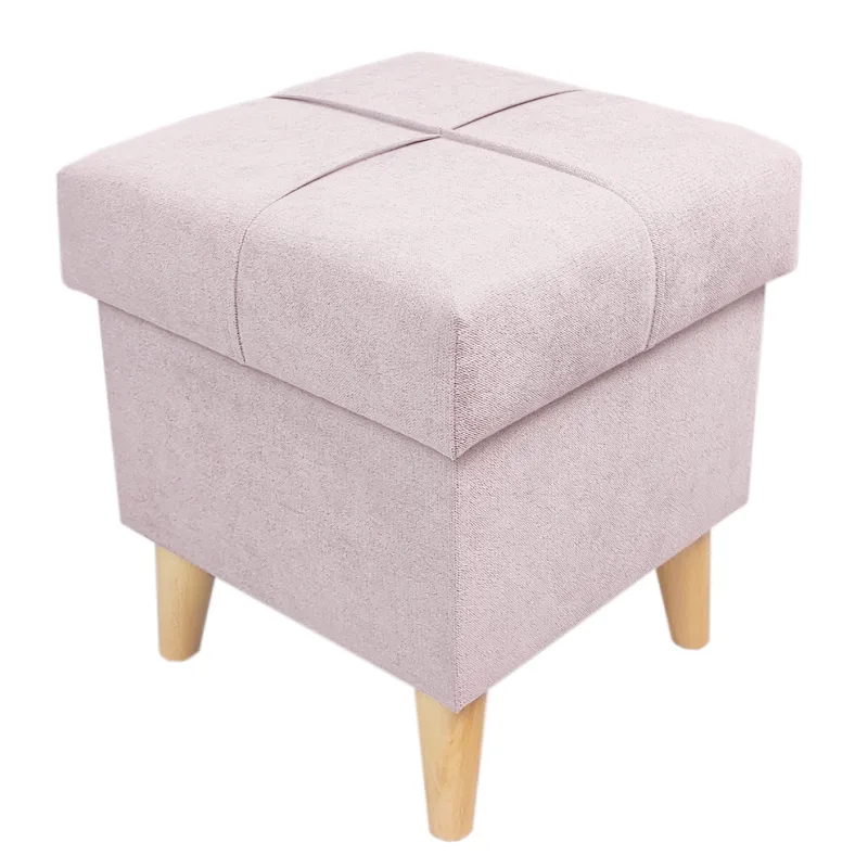 Čalúnený taburet s úložným priestorom Dream 1 svetlo ružová